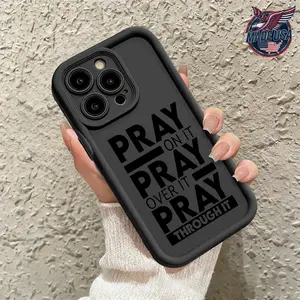 Inspirational Christian Pray Quote Artistic Slim Phone Case for iPhone 17 16 15 14 Pro Max 13 12 11 XR XS Plus Air Shockproof Anti Drop TPU Anti Scratch promax design cover