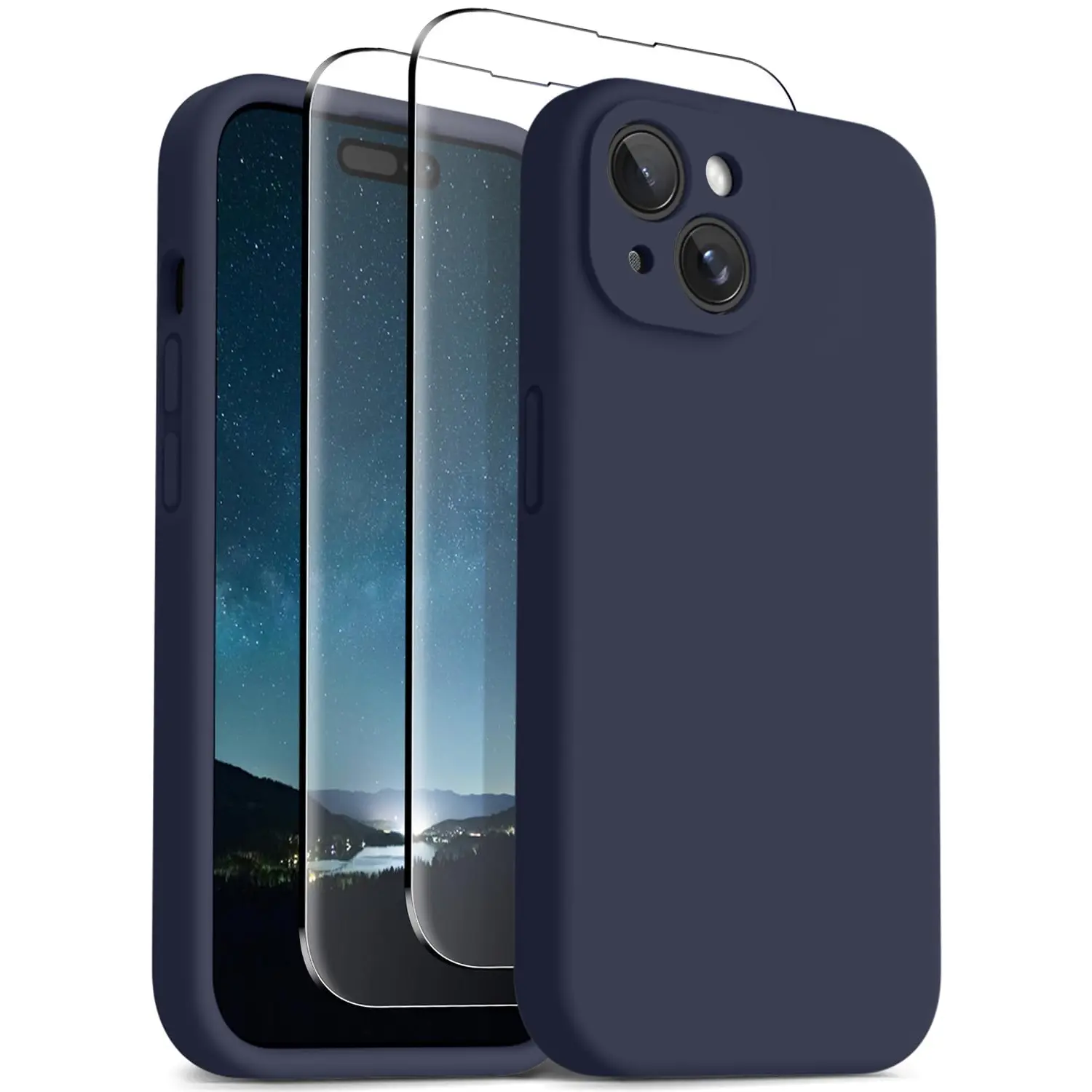 OTOFLY iPhone 15 Case with MagSafe Compatibility, 2X Screen Protectors, Soft Silicone Shockproof Anti-Scratch Full Body Protection, 6.1 Inch Screen, One Year Warranty