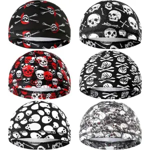 6 count Men Cooling Skull Cap Helmet Liner Sweat Wicking Beanie Head Wrap Bicycle Cycling Running Hat 6 count Men Cooling Skull Cap Helmet Liner Sweat Wicking Beanie Head Wrap Bicycle Cycling Running Hat