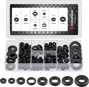 180 Pcs Rubber Grommet Assortment Kit Set