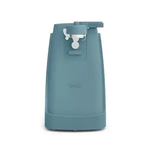 bella Electric Can Opener and Knife Sharpener, Multifunctional Jar and Bottle Opener with Removable Cutting Lever and Cord Storage, Stainless Steel Blade, Surf
