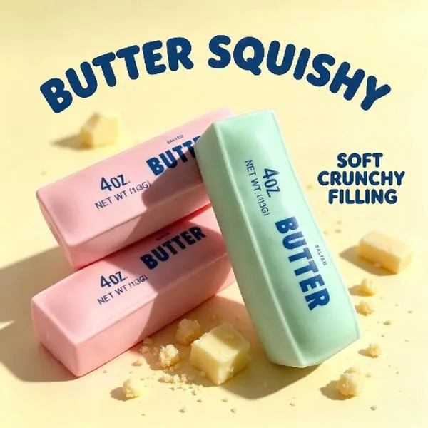 Viral Crinkle Sound Filled Butter Building Block Squishy Toy, Multi-Functional Hobby & Play Fidget Sensory Toy Collection Item, Satisfying Crunch ASMR Squeeze Toy, Stress Calming Novelty Toy for Toy Hobby Lovers & Sensory Seekers