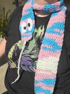 Crochet Worm On A String Scarf - Various Colors