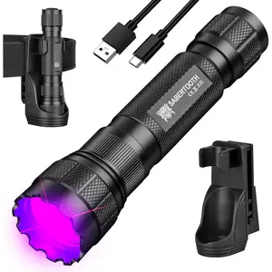 385-395nm UV Flashlight Rechargeable Black Light Flashlight for Pet  Detection, Scorpion Spotting, AC System Inspection and Rock