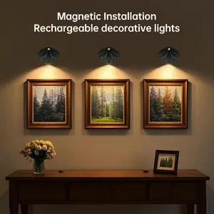 3-Piece Magnetic Wall Lamp Set USB Rechargeable, Switches Between Three Colors, Ideal for Bedroom Hallway Porch Lighting, Magnetic Night Light