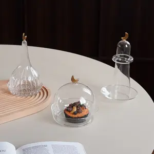 Moon Glass Snack Tray with Lid, Vintage Luxury Moon Chocolate Nut Fruit Storage, Cake Plate, Jewelry Organizer, Home Decor Gift