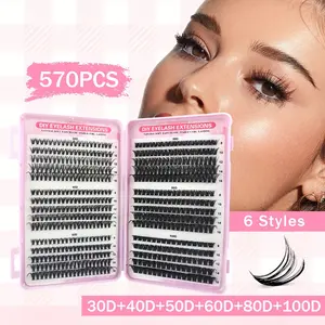 640 Pcs Natural Volume Lash Book, Mixed 30D-100D False Eyelashes, Ultra-Dense Soft Reusable Strip Lashes, DIY Lash Extension Kit