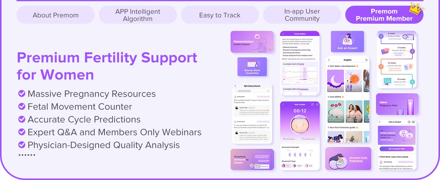 Premom Quantitative Ovulation Predictor Combo Kit:40 Ovulation + 10 Pregnancy Test Strips - with Smart Digital Ovulation Reader APP - 40LH+10HCG Test Premom Quantitative Ovulation Predictor Combo Kit:40 Ovulation + 10 Pregnancy Test Strips - with Smart Digital Ovulation Reader APP - 40LH+10HCG Test