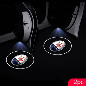 LED Car Door Welcome Light, Car Logo Projector Lights, Universal Fit for Maserati Quattroporte Ghibli Levante, Car Logo Accessories