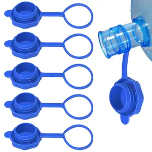 3 & 5 Gallon Water Jug Cap Reusable, Food Grade Silicone Replacement Gallon Caps for 55mm Standard/Screw/Crown Tops Water Bottle and Water Dispensers, Non-Spill Lids for Anti-Splash, Leak Free (5PCS)