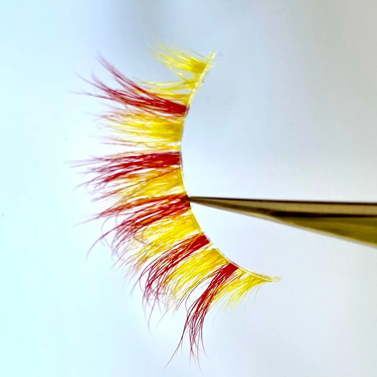 Skittles Yellow and Red Strip Lash for Makeup - Doll Shaped Eyelashes - Eyelash Extension, Colored Eyelash Extensions Eyelashes Extensions Cosmetic