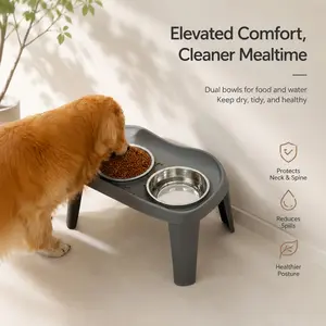 Non-Spill Raised Pet Food & Water Bowls