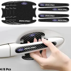 4/8 Pcs Car Door Handle Scratch Guard Stickers, Paint Protection Decals for Ford Models, Automotive Accessories, Anti-Scratch Decorative Stickers, Adhesive Decals