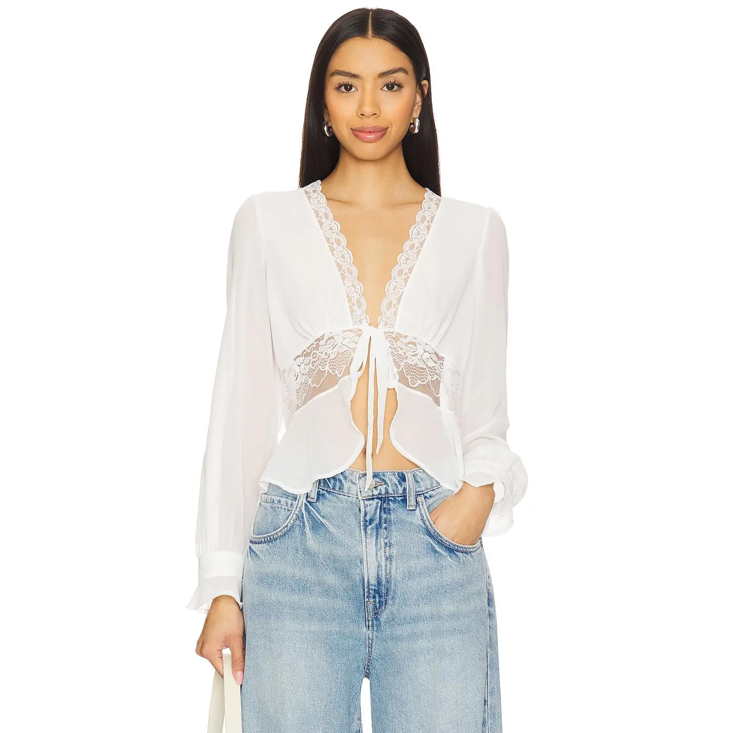 KAT THE LABEL Betty Blouse in Ivory