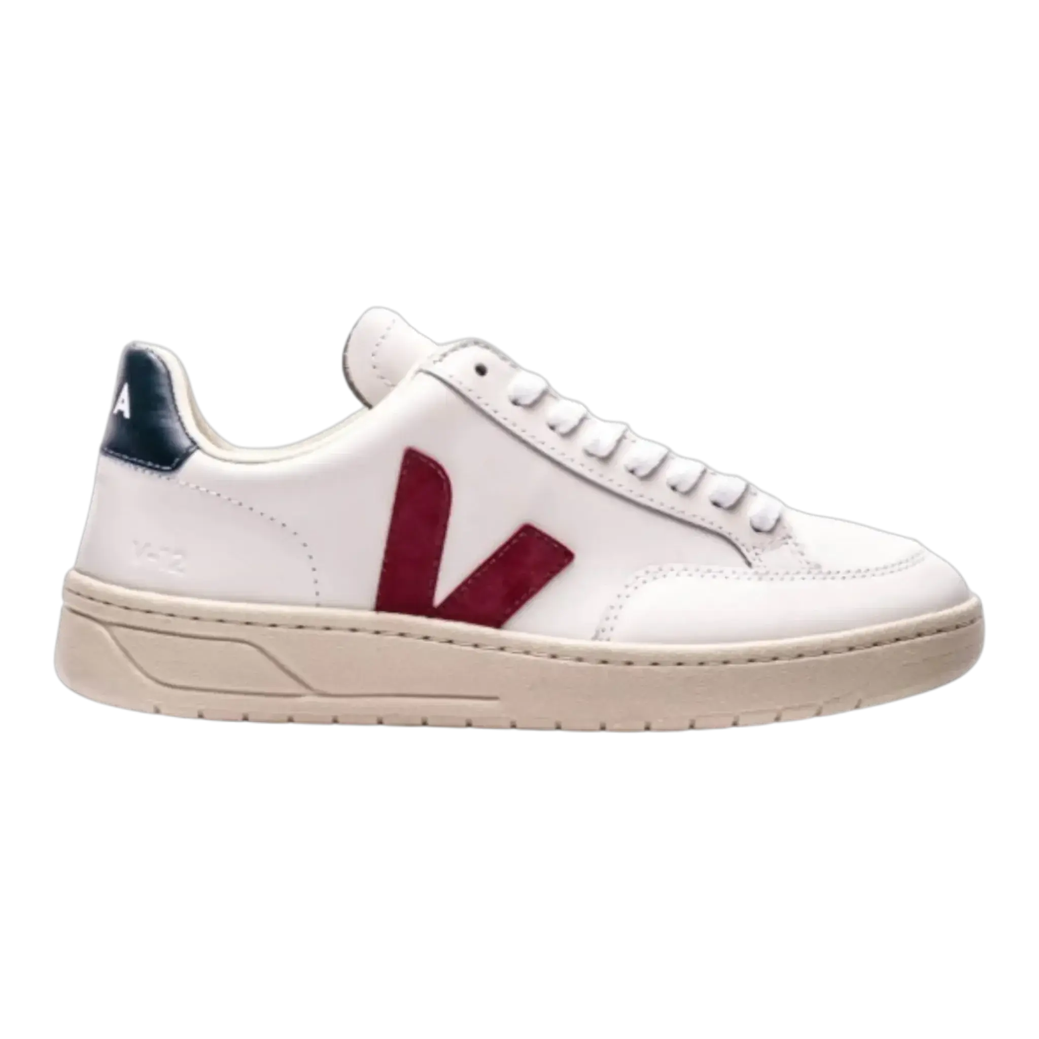 Veja V-12 Sneaker in White Marsala Leather | Women's Low-Top