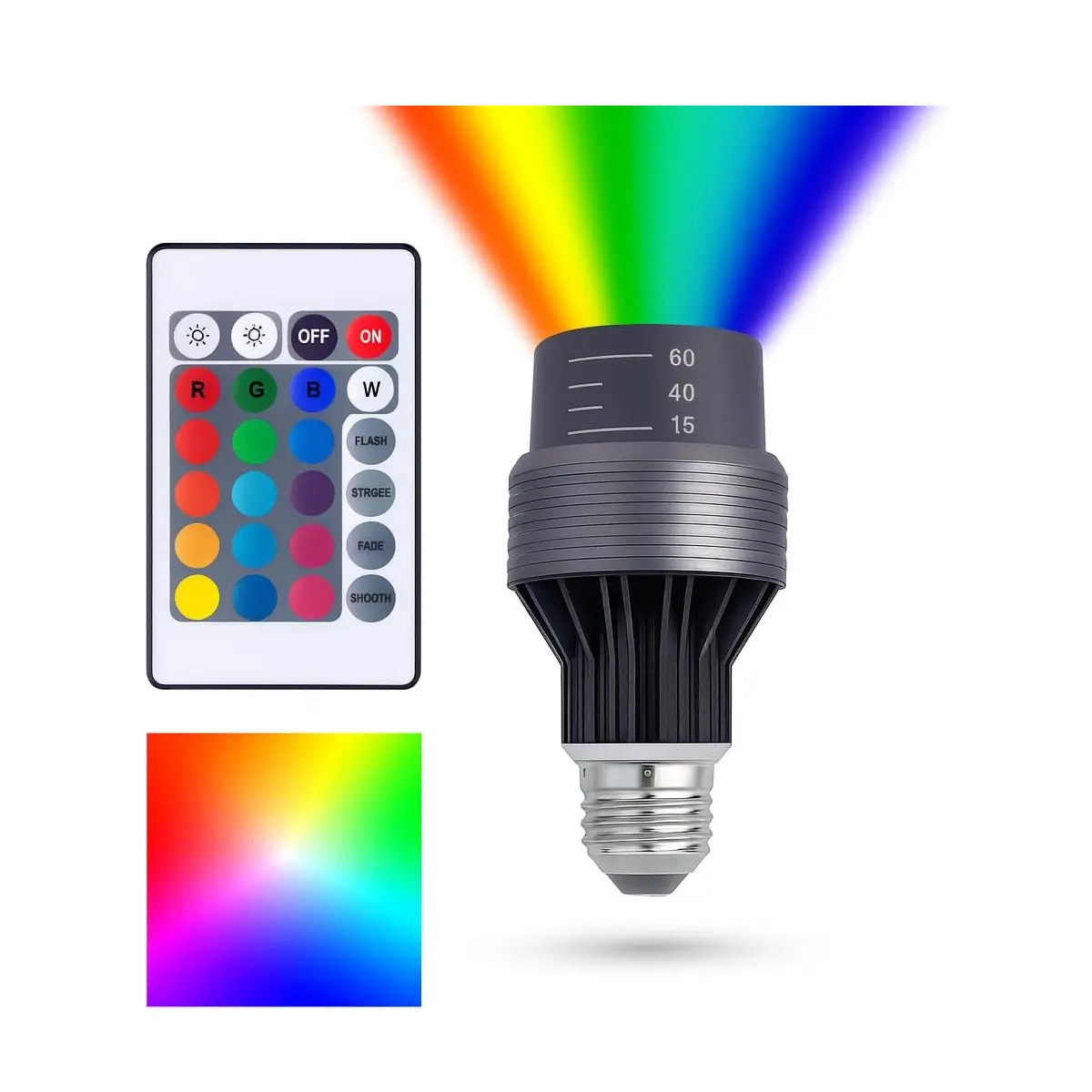 RGB LED Spotlight Bulb with Remote | Adjustable Beam Angle | Dimmable PAR16/PAR20 Light for Home Déco Rgb Lighting Colorful Lighting