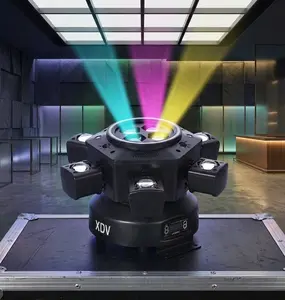 XDV Father's Day 150W 6 Arms Moving Head DJ Light – RGBW Stage Light with DMX-512 & Music Sync, Sound Active for Hyped EDM Festival, Trendy Rave, Parties & Events