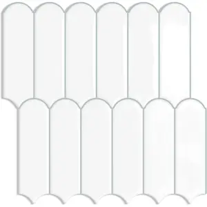 White Kitchen Backsplash Tile Peel and Stick Self Adhesive Tiles for Kitchen Wall (10-Sheet,12"x12")