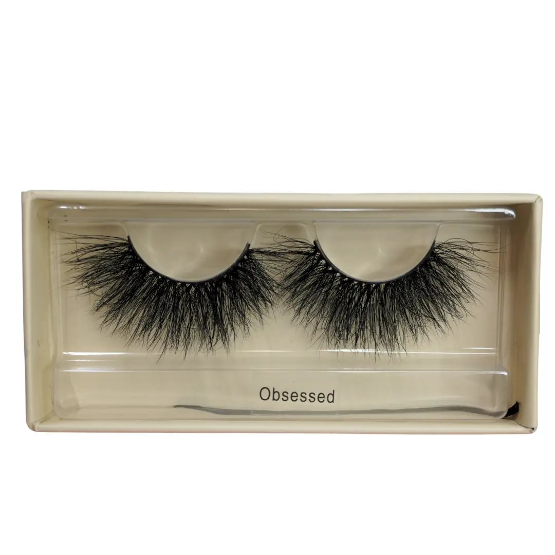 C Curl False Eyelashes, Style 'Obsessed', Single Pair of Strip Lashes for Eye Enhancing Cosmetic Makeup, Enhance Eye Look
