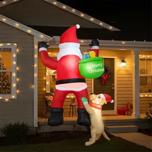 7 FT Outdoor Christmas Decorations Inflatables Climbing Santa Claus Decor with LED Lights, Christmas Blow Ups, Xmas Decorations for Window Roof Holiday Yard Party, Blow Up Yard Inflatables Decoration for Window Wall Outdoor Xmas New Year