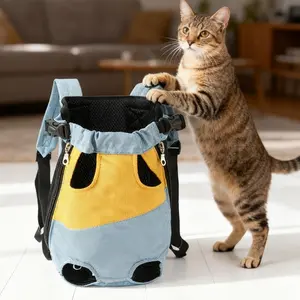 High-quality pet carrier backpack for travel - breathable and comfortable - soft bag for dogs and cats.