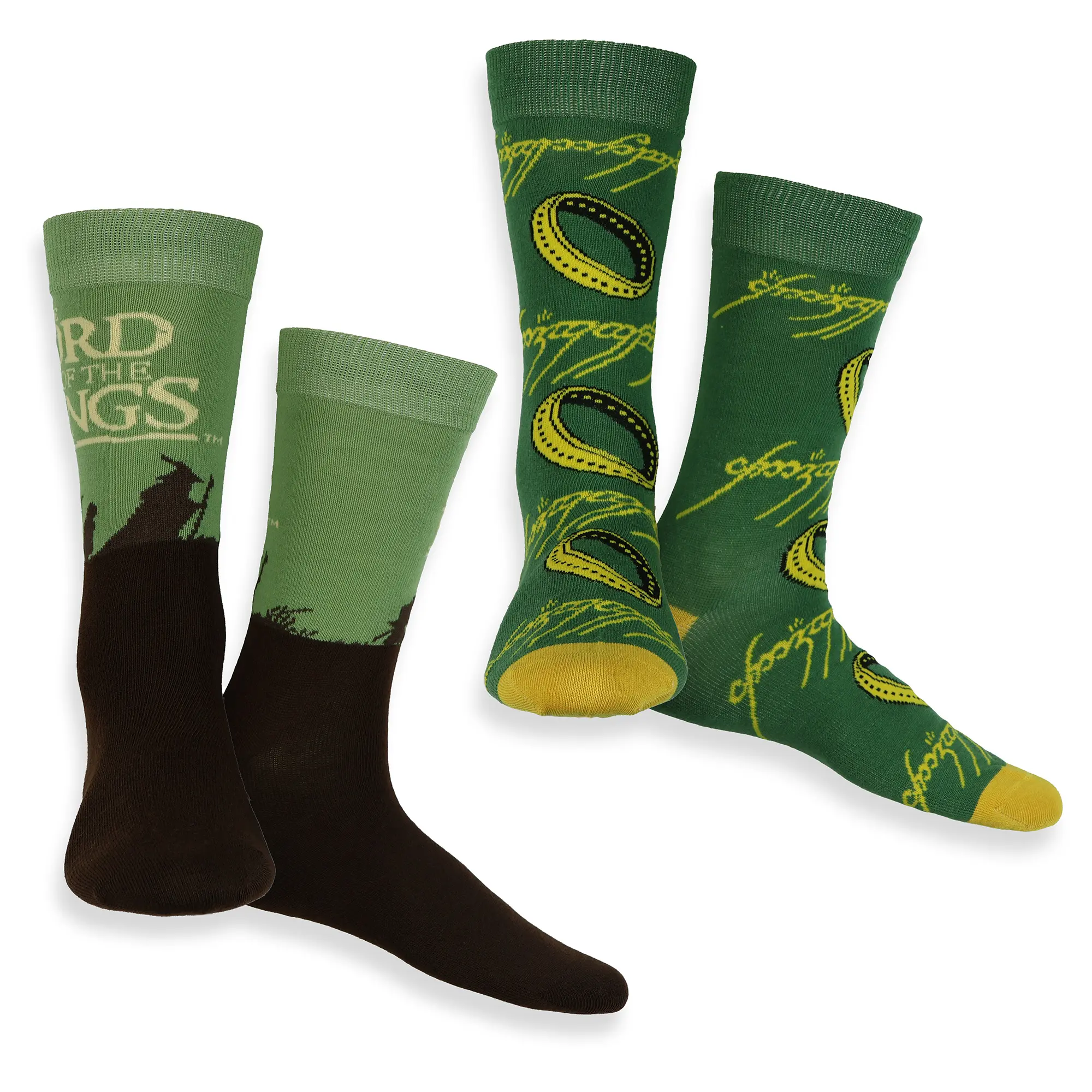 Lord Of The Rings Socks Men's Ring Adventure Design Adult Mid Calf Crew Socks 2 Pair