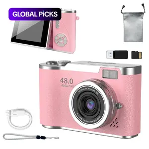 Foldable Screen Student Camera, Retro CCD Card Machine, Entry-level Digital Camera, 1080P Games & Filter Functions Camera with Storage Bag & Memory Card, Pocket Camera