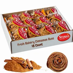 Cinnamon Buns Breakfast Pastry | 18 Pastries Individually Wrapped | Cinnamon Rolls Snack Cakes | Coffee Snacks | On the Go Snacks for Kids & Adults | Holiday, Birthdays, Parties | Stern’s Bakery