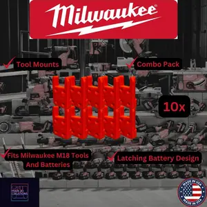 10 Piece Combo Pack! Milwaukee M18 Tool Mounts/Holders/Hangers -Heavy Duty