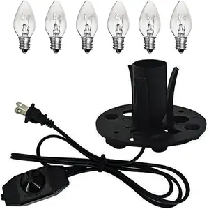 Himalayan Salt Lamp Cord Replacement with Dimmer , 5  Cords with Base Assembly and 6 E12
