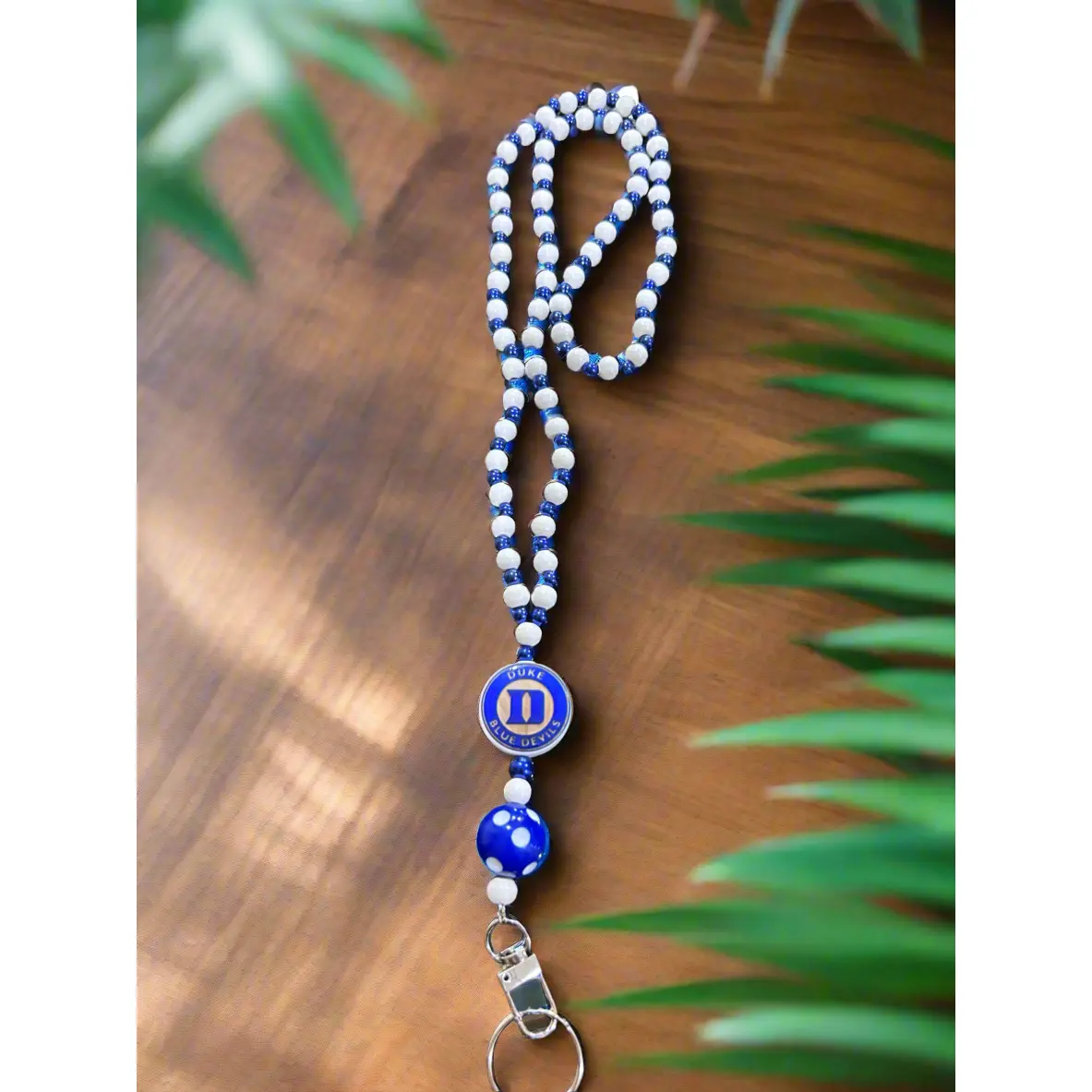 Duke University Blue Devils Custom Beaded Lanyard
