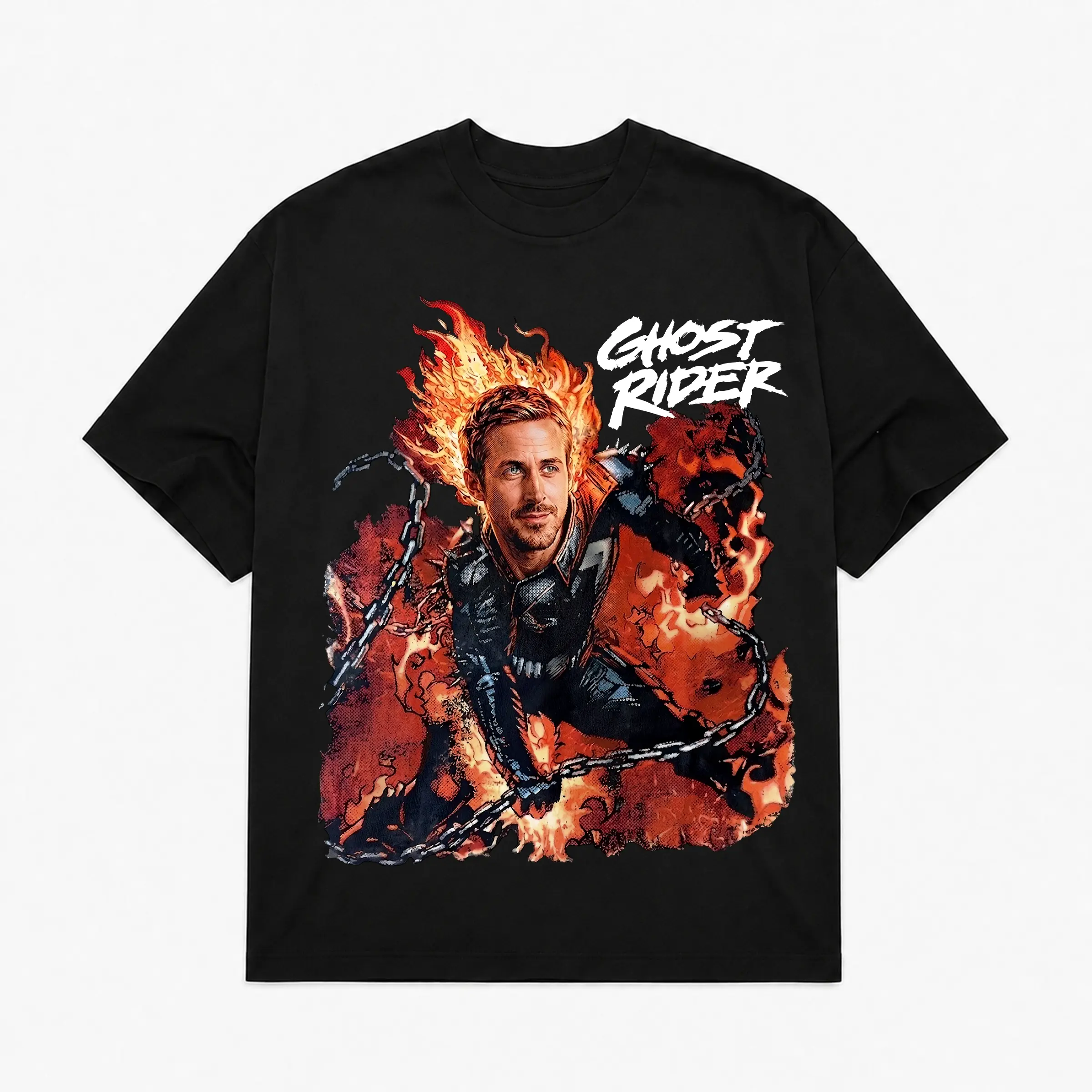 Ryan Gosling Ghost Rider Fire Vintage T-Shirt, Ryan Ghostt Rider, Gift for Movie Fans