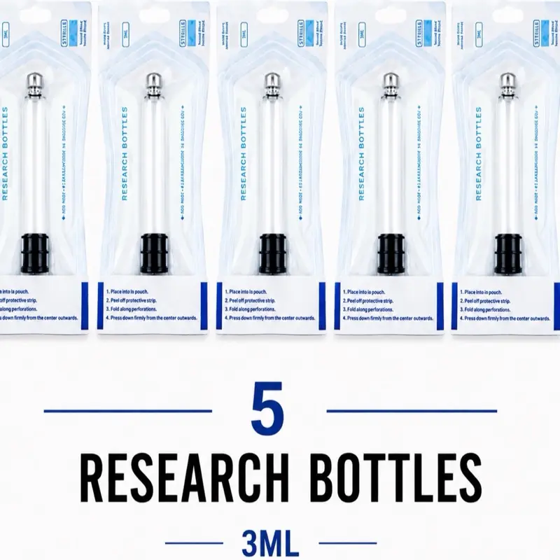 Research Bottles, 5-Pack of 3ML Disposable Lab Supply Components