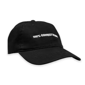 Crooked 100% Correct Opinion Unisex Black Cotton Casual Hat for Men & Women