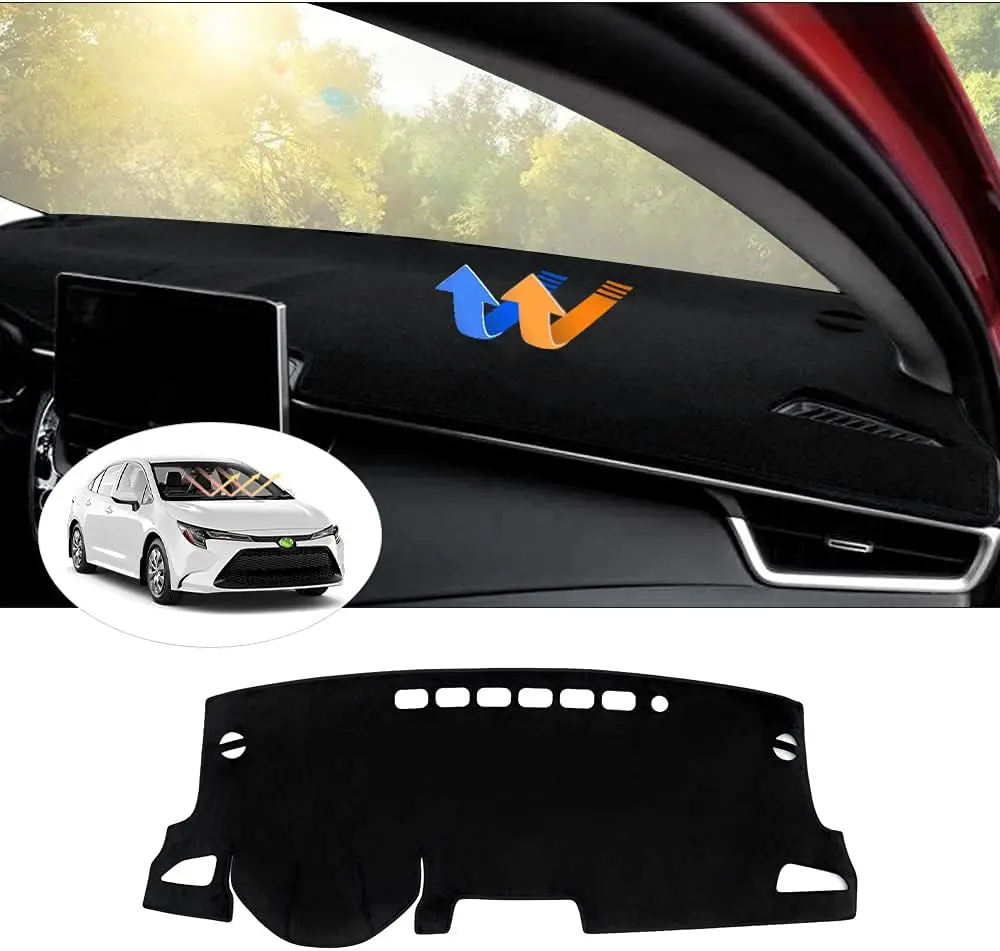 KUST Custom Fit Dashboard Cover Mat for Toyota Corolla 2019-2025, Car Auto Accessory Vehicle Auto Accessories, Exact Cutout Flannel Sunshade UV Protector, Nonslip Cotton Mat with Dense Silicone Dots, Heat Absorb Layer, 11.69x7.95x4.45in, Easy Installation