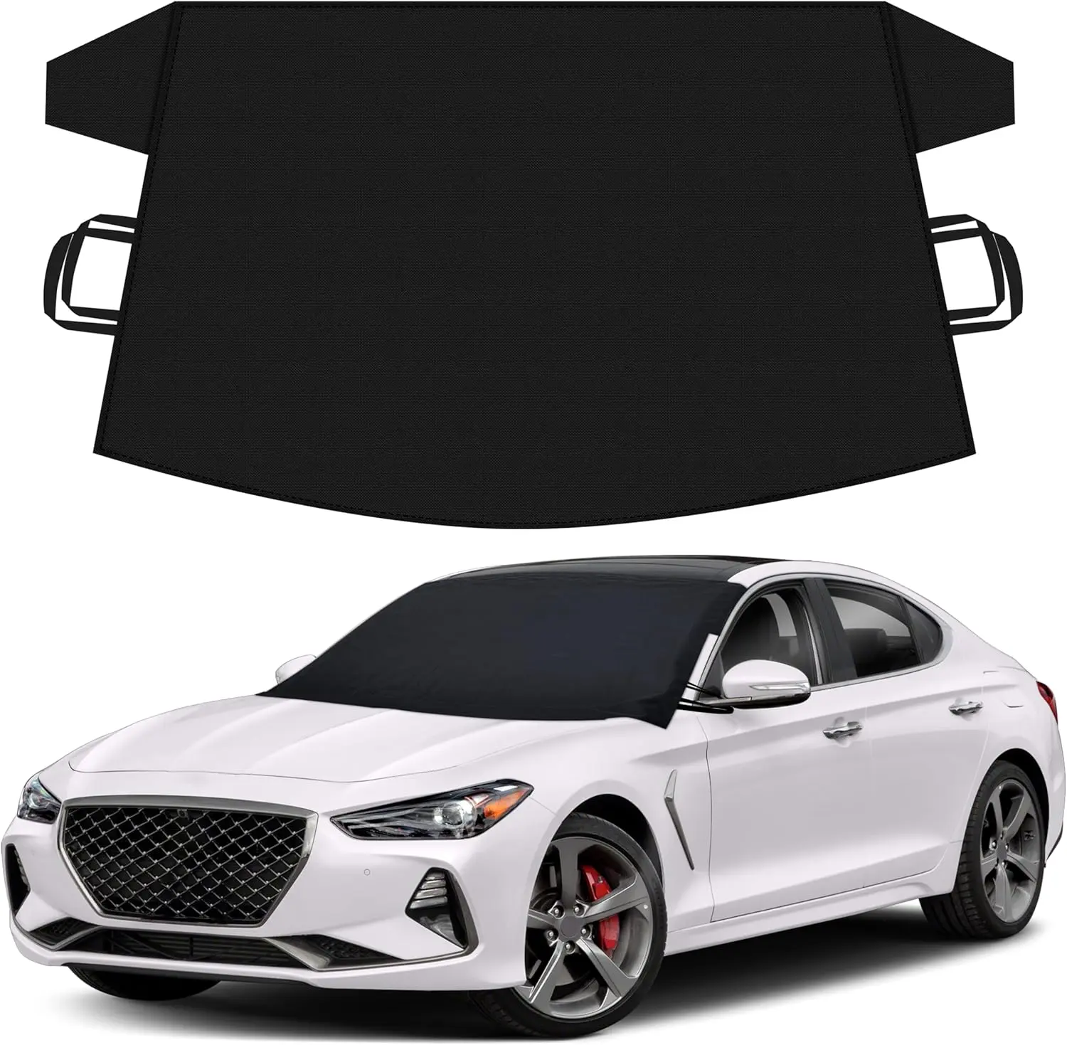 Autovir Windshield Snow Cover for Ice and Snow – Car Windshield Cover for Winter Frost, Ice & Snow Protection – Waterproof Frost Shield Windshield Protector for Cars, SUVs & Trucks (69x42 inches)