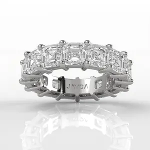 Asscher Cut Shared Prong Lab Diamond Women's Eternity Wedding Band 4.75 mm 9ctw.