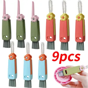 9Pcs/Set 3 in 1 Cup Lid Gap Cleaning Brushes,Multifunctional Bottle Cleaning Brush,Cup Crevice Cleaning Tools,Water Bottle Cleaner Brush,Ideal for Narrow Spaces,Hand Tools Kits
