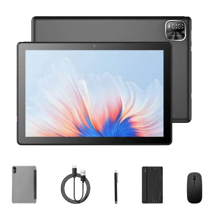 Back to School 10 inch Android 15 Tablet with Keyboard Case, 12GB RAM 64GB Storage, 2-in-1 Detachable Laptop Tablet, Bluetooth Keyboard, Dual Camera, Perfect for Students & Work