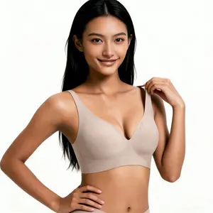 Jelly Wireless Womens ComfortableWireless Bras Push Up Bralettes Seamless TshirtsBras Deep V Everyday Bras