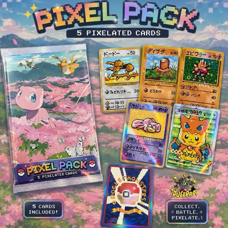 Poke Pixel Card Pack - Contains 5 Cards