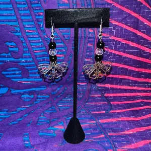 Obsidian Wingz Earrings