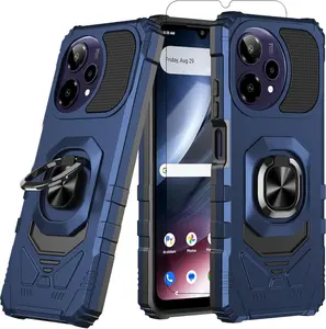 Case Compatible with Cricket Icon Plus 2026/AT&T Verge 2, with Screen Protector Dual Layer Shockproof Protective with Ring Kickstand (Blue)