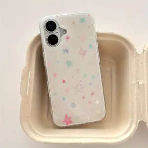 Candy Star Design Phone Case Protector, Soft Transparent Protective Cover, Fits iPhone 17 Plus/air, 15 Plus, 16 Pro, 15 Pro, 14 Pro Max, 13 Pro Max/12/11, Casing, Protection, Cellphone, Accessories, Smartphone