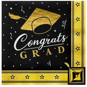 Gold Graduation Napkins - Gold Graduation Party Supplies