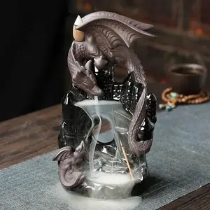 Creative Castle Design Backflow Incense Burner, 1 Count Incense Stick Holder, Ceramic Censer, Home Fragrance Holder for Living Room Bedroom Office, Scent