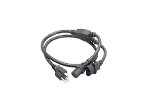 Nippon Labs 18 AWG 1-to-2 Power Cord Splitter (NEMA 5-15P to IEC-60320-C13 x 2), SJT, Black Color, 3 ft. NEMA 5-15P To C13 Splitter Power Cord