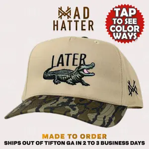 Later Gator MadHatter's Embroidered Snapback Adjustable (Up To A Size 8 Head) Premium Trucker Hat Later Gator MadHatter's Embroidered Snapback Adjustable (Up To A Size 8 Head) Premium Trucker Hat
