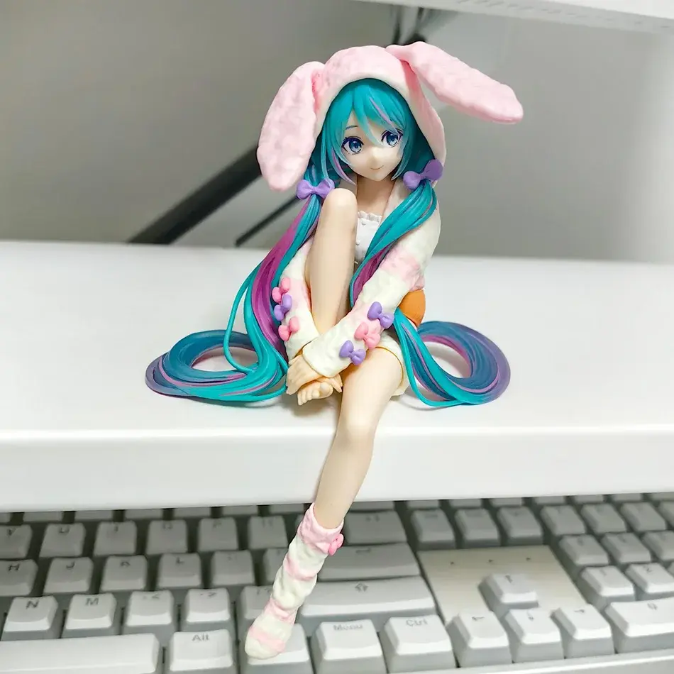 14CM Hatsune Miku Anime Figure Kawaii Pvc Model Doll Action Figurals Rabbit Ears Collect Ornaments Christmas Toys Gifts