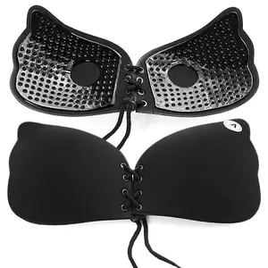 Strapless Drawstring Bra for Women Push Up Side Support Wireless Adjustable Lift